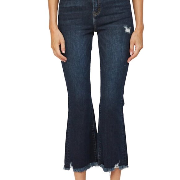 Mica Denim High Rise Crop Flare - Picture 1 of 4